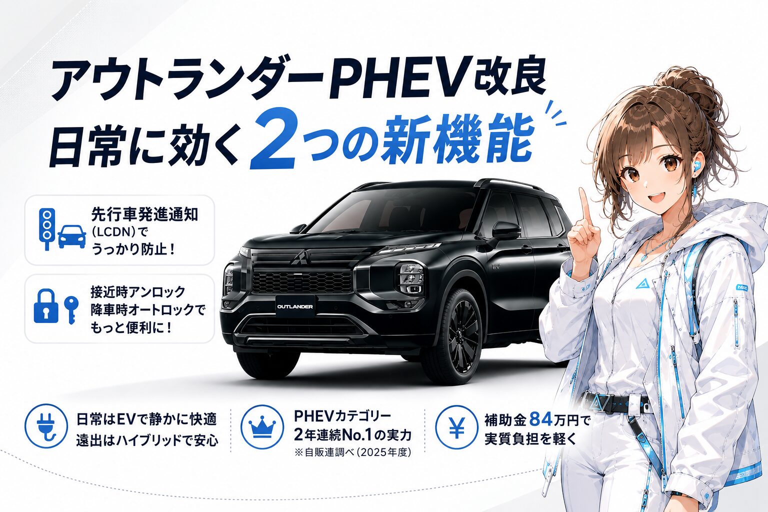 アウトランダーPHEV改良、日常に効く2つの新機能